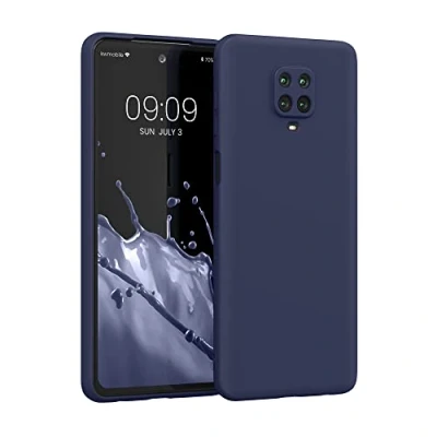 Abbildung von kwmobile Hülle kompatibel mit Xiaomi Redmi Note 9S / 9 Pro Max gummierte TPU Silikon Handyhülle Schutzhülle für kabelloses Laden Case in Heidelbeerblau