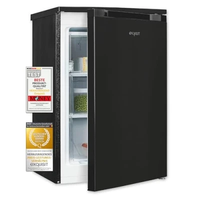 Abbildung von exquisit Gefrierschrank GS81 051C schwarz, 84.50 cm hoch, 54.90 breit, Energieeffizienzklasse: C, wechselbarer Türanschlag, 2 Schubladen