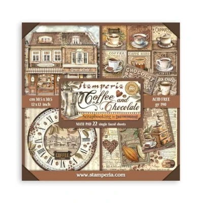 Abbildung von Scrapbooking Pad 22 sheets cm 30,5x30,5 (12&quot;x12&quot;) Single face Coffee and Chocolate