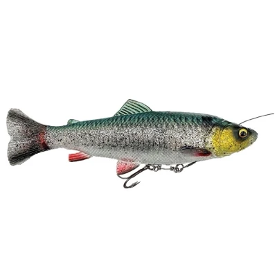 Abbildung von Savage Gear 4D Line Thru Pulsetail Swimbait Gummifisch, Farbe:Green Silver, Länge / Gewicht /Schwimmverhalten:20cm 102g langsam sinkend