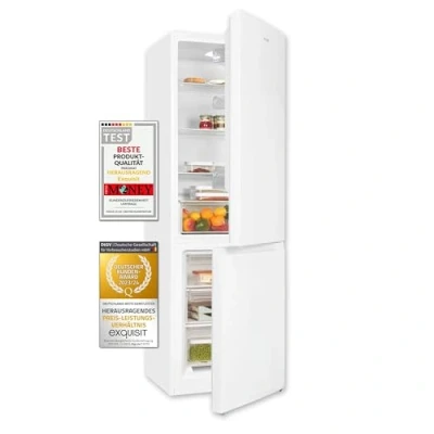 Abbildung von Exquisit Kühl Gefrierkombination KGC320 95 E 040C weiss 315 L Nutzinhalt 60cm Breite Gefrier Kombination Türanschlag wechselbar