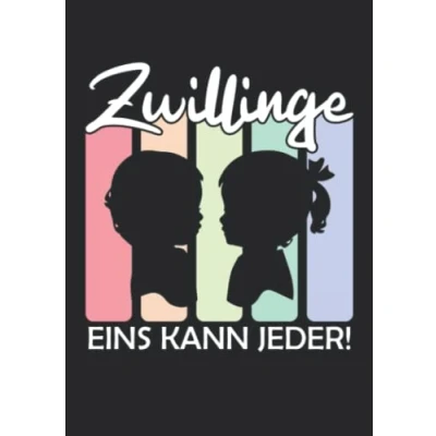 Abbildung von Notizbuch A5 kariert mit Softcover Design: Zwillinge eins kann jeder lustiger Spruch Zwillingsmama: 120 karierte DIN Seiten