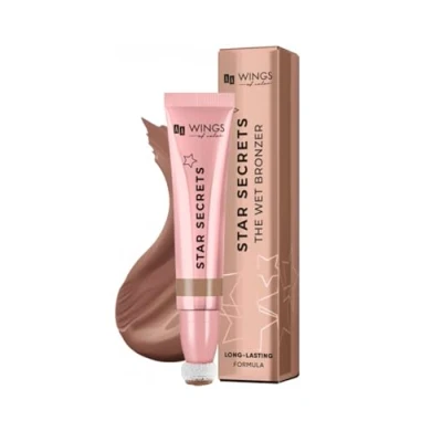 Abbildung von AA WINGS OF COLOR Star Secrets The Wet Bronzer 02 Medium Bronze Creamy Langanhaltend 3D Contouring Aufbaubare Intensität Hyaluronsäure &amp; Peptide Allergiegetestet 13 ml