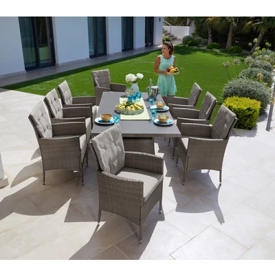 Abbildung von KONIFERA Garten Essgruppe &quot;Mailand&quot;, (25 tlg.), 8 Sessel, Tisch 200x100 cm, Polyrattan. Gratis Zugabe: 1 Schutzhülle