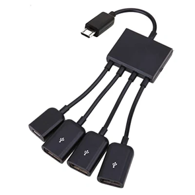 Abbildung von Micro USB Host OTG Adapterkabel mit Dual Port Hub für Galaxy S5 S4 S3 Note2 Note3 Note4 Telefon &amp; Tablet