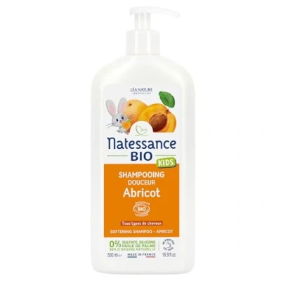 Abbildung von Natessance Kids Shampoo für Kinder Besonders Sanft Aprikose ohne Sulfate, 500 ml