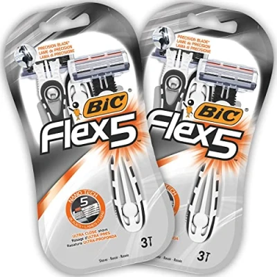 Abbildung von BIC Flex 5 Rasierer Herren, 6 Einwegrasierer mit je Klingen, Aloe Vera und Vitamin E für eine sanfte Rasur St