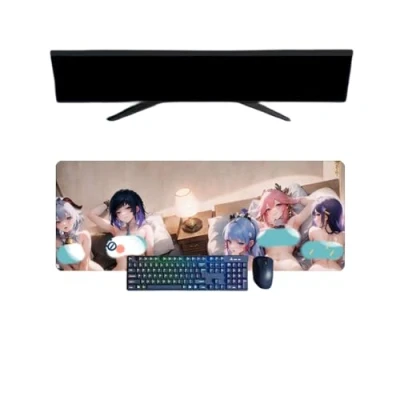 Abbildung von ButkUs Genshin Impact XXL Mauspad, multifunktional, Gaming, Anime, Maus, 3 mm, Büro, rutschfest, strukturierte Oberfläche für Computer, Gamer, Zuhause und Laptops