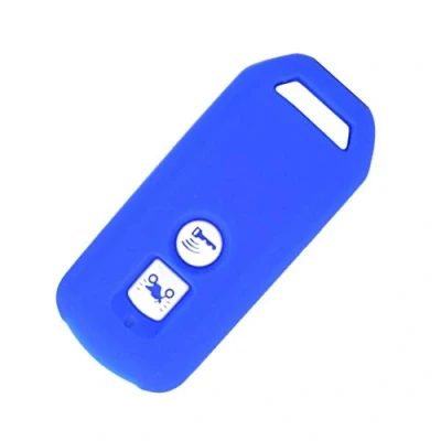 Abbildung von Happyit Silikon Autoschlüssel Cover Fällen für Honda PCX 150 Hybrid X ADV SH125 Scoopy SH300 Forza 125 300 Motor Scooter 2 Tasten (Blau)