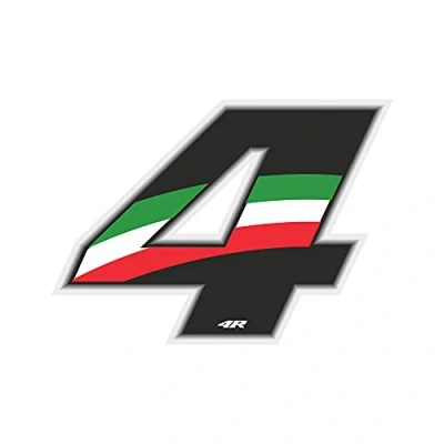 Abbildung von 4R Quattroerre.it 13164 Startnummer 4 Aufkleber für Motorräder, Italien, 100 x 130 mm