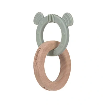 Abbildung von LÄSSIG Baby Greifling Beißring/Teether &quot;2 in 1&quot; Wood/Silicone Little Chums Cat