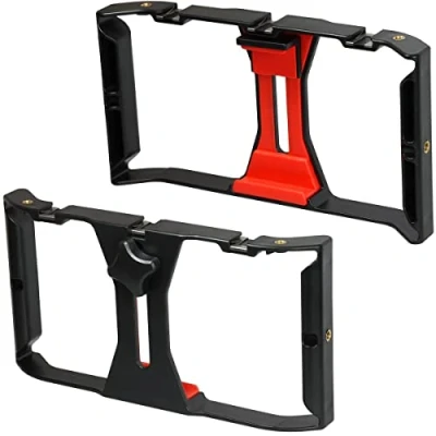 Abbildung von iGadgitz U7219 Handheld Smartphone Stabilisator, Handy Video Rig Schwarz &amp; Rot