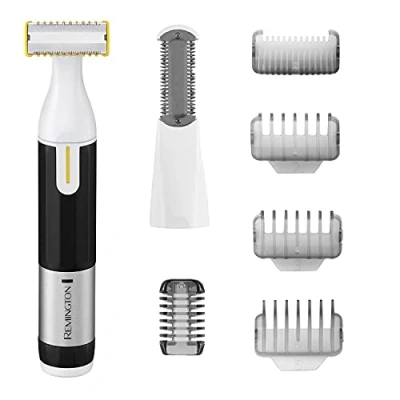 Abbildung von Remington Omniblade HG3000 Hybrid Rasierer für Gesicht und Körper, wasserdicht, kabellos, wiederaufladbar, mit 4 Stoppelkämmen Körperkammaufsatz