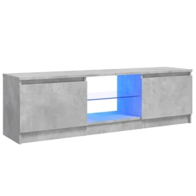 Abbildung von vidaXL TV Schrank mit LED Leuchten Lowboard Sideboard Fernsehschrank Fernsehtisch Möbel Tisch Board HiFi Betongrau 120x30x35,5cm