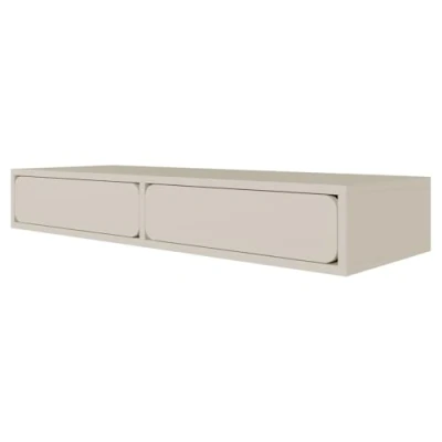 Abbildung von Selsey Schminktisch WUWU, Wandschminktisch mit 2 Schubladen, Greige, 110 cm