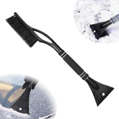 Abbildung von 2 in1 Schneebesen Auto Ausziehbar, Eiskratzer mit Besen, Teleskop, 60cm Lang Wärmendem, Rutschfestem Griff, Stabiler Scheibenkratzer Lackschonend(B)