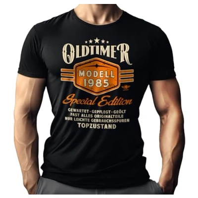 Abbildung von LOBO NEGRO® T Shirt als Geschenk zum 40. Geburtstag Oldtimer Baujahr 1984 Topzustand