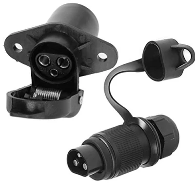 Abbildung von AGRISHOP 12V 3 Polig Anhänger Steckdose Stecker Buchse Adapter für RV Wohnwagen Wohnmobil Zubehör Sattelzugmaschine Lastwagen(Befestigungslöcher/2/KIT A)