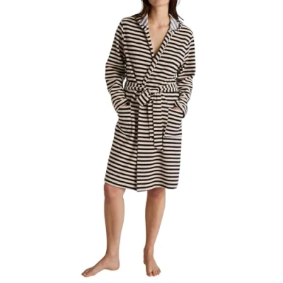 Abbildung von Calida Lounge Stripe Bademantel, Damen, Größe: 40/42, Schwarz