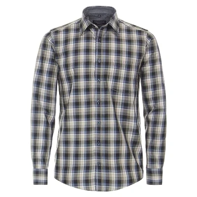 Abbildung von Casamoda Kariert Casual FIT Hemd, Herren, Größe: Large, Graues mittelblau