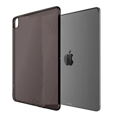 Abbildung von Demacia Asgens Schutzhülle für iPad Pro 12,9 Zoll 2018, weiche TPU Silikonhülle Modell A1876/A1895/A1983/A2014, Schwarz Transparent