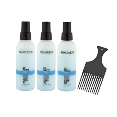 Abbildung von Selective Artistic Hair Due Phasette 150ml Restrukturierungs Spray für Katikula und Kapillarfiber (3 Stück) + Afro Kamm