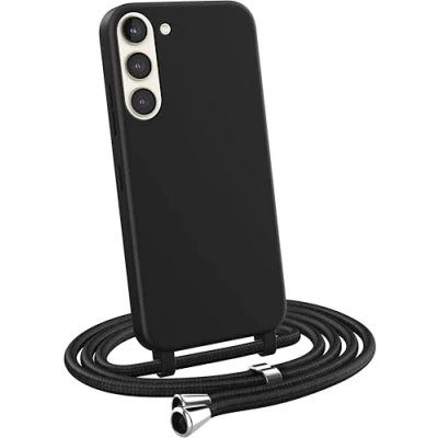 Abbildung von MyGadget Handykette für Samsung Galaxy S23 Plus [ Hülle mit verstellbaren Band ] TPU Handyhülle Handyband zum Umhängen Kordel Schnur Case Schutzhülle Schwarz