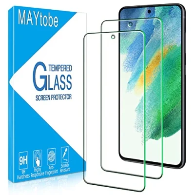 Abbildung von MAYtobe [2 Stück] Schutzfolie für Samsung Galaxy S21 FE 5G, HD Displayschutzfolie, Anti Kratzen, Blasenfreie, 9H Härte Glas, Ultrabeständig, 0,33mm Ultra Klar