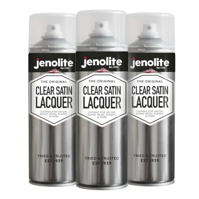 Abbildung von JENOLITE Klarlack Spray SATIN FINISH 3x500ml Transparenter Mehrflächen Schutzspray Verhindert Korrosion und UV Schäden Vergilbt nicht