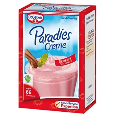 Abbildung von Dr. Oetker Professional Dessertcreme mit Erdbeer Geschmack, Dessertpulver in 1 kg Packung