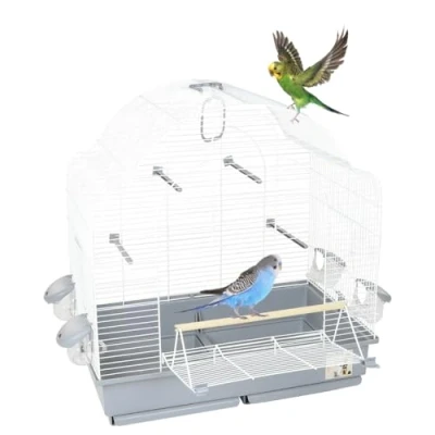 Abbildung von GarPet Vogelkäfig Großsittich Papagei Käfig vorne Freisitz offen Freiflug