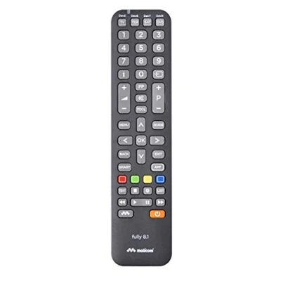Abbildung von Meliconi Fully 8.1 Universal Fernbedienung 8 in 1 für TV, Decoder, Sky, DVD/Blu ray, Multimedia Box + Iptv und mehr