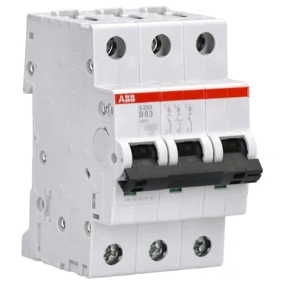 Abbildung von ABB S203 B63 Automatikschalter 6KA 3P, weiß