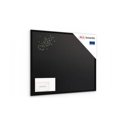 Abbildung von ALLboards Schwarze Kreidetafel 100x80cm mit Schwarz ECO Holzrahmen, Schreibtafel, Kreide, Wand Tafel Holz, gastronomie, schwarz, Schreibtafel zum Aufhängen