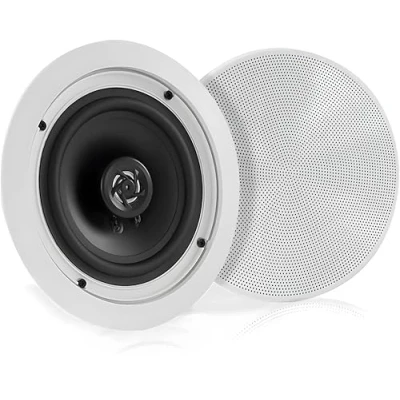 Abbildung von Pyle 13cm Deckenlautsprecher, Einbaulautsprecher, Wandlautsprecher, 150W Deckenlautsprecher Bluetooth, Flache Lautsprecher, Hochtöner, 2 Wege Ceiling Speaker, Stereo Sound System