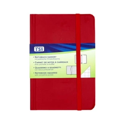Abbildung von TSI Notizbuch A6/Pocket kariert, 192 Seiten, Farbe rot, Art.Nr. 63556 RT