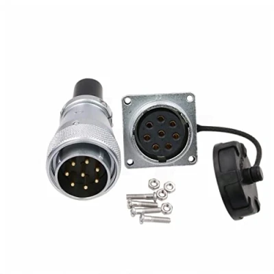 Abbildung von HangTon WS28 8 Pin 25A Power Connector Staubdichte Hochleistungs industrielle Luftfahrt Kreismetall Solar Automotive Anwendung 11 AWG