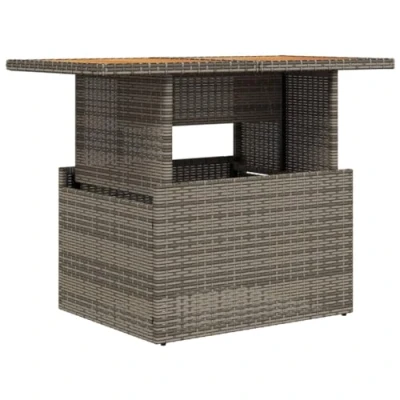 Abbildung von vidaXL Gartentisch, Gartentisch Grau 100x55x73 cm Poly Rattan und Akazienholz