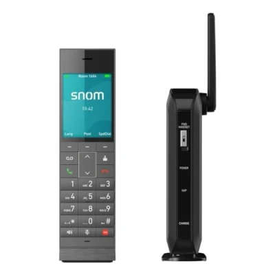 Abbildung von Snom HM201 DECT Schnurlos Hospitality Telefon mit Antibakteriellem Gehäuse, Farbdisplay, Beleuchteter Tastatur, PoEs, Bis 4 Handgeräte, DSGVO konform, Kein Repeater Notwendig