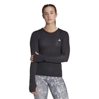 Abbildung von Adidas Fast Langarmshirt Damen XXS Schwarz, ideal für Lauftraining &amp; Freizeit