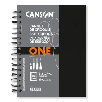 Abbildung von Canson Book Spiral Bound Short Side One 27,9 x 21,6 cm 100 g Portrait Skizzenbuch