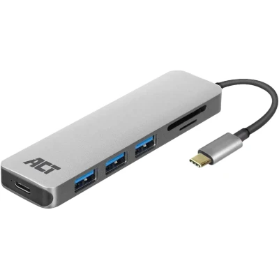 Abbildung von ACT USB C 4 Ports Hub mit Stromversorgung