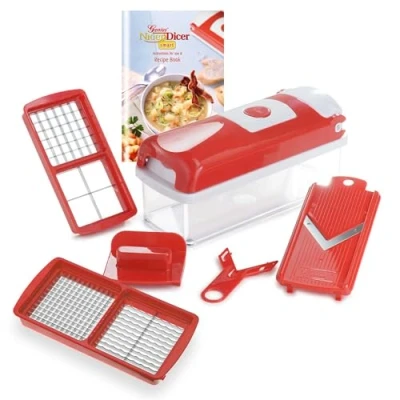 Abbildung von Genius Nicer Dicer Smart 6 Pieces Food Chopper Multi Cutter Slicer Slicing Grating Dicing Fruit + Vegetable Mandolin NEW