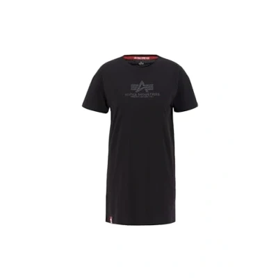 Abbildung von Alpha Industries Basic LONG Tshirt print, Damen, Größe: XS, Black