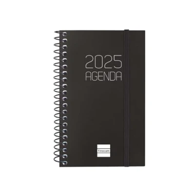 Abbildung von Finocam Kalender 2025, Spiralbindung, blickdicht, Wochenansicht, Januar 2025 Dezember 12 Monate, Schwarz, Spanisch