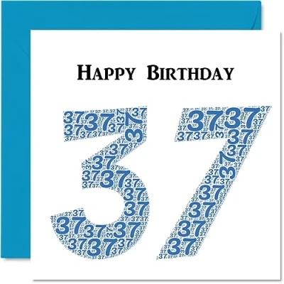 Abbildung von Lustige Geburtstagskarte zum 37. Geburtstag für Männer Shapecloud Happy Birthday Karte Vater, Mutter, Sohn, Tochter, Bruder, Schwester, Onkel, Tante, Cousin, 145 mm x Grußkarten,