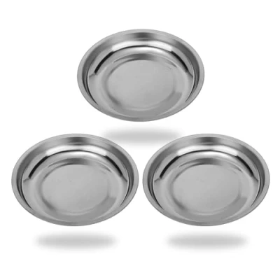 Abbildung von Magnetschale 3 Stücke, Edelstahl Magnetische werkzeugschale,Ø150mm Magnet Teller Halten von Werkzeug, Schrauben, Bohrer und Nägel, Hochleistungsmagnet, Verdicktes schale