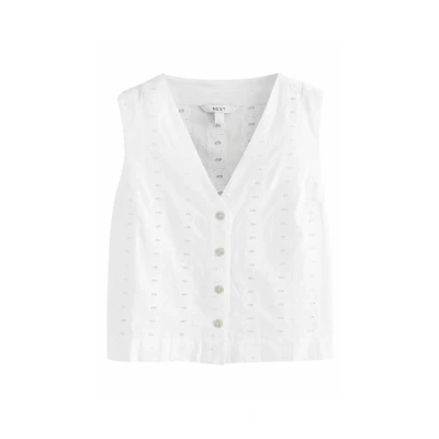 Abbildung von Next Regular FIT Broderie Weste, Damen, Größe: 48, White