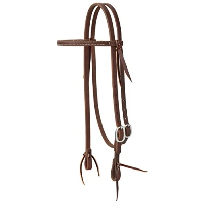 Abbildung von Weaver Leather Working Tack Stirnband aus Edelstahl, mit einzelner Schnalle, geölt Canyon Rose, 1,6 cm