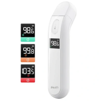 Abbildung von iHealth thermometer für erwachsene von ihealth, infrarot stirn und kinder, touchless digital baby mit fieber indikatoren, nichtkontaktthermometer (pt2l)